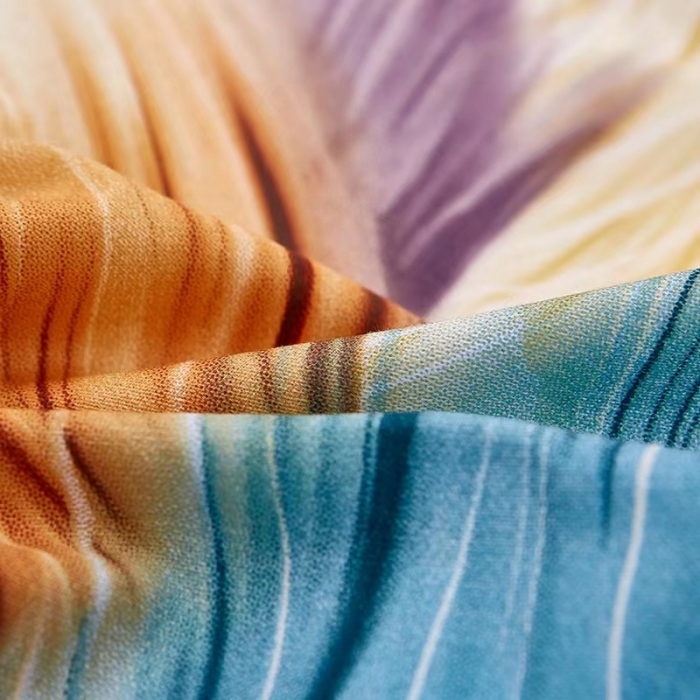 91家纺网 家纺一手货源 找家纺 金纱玉纺2022新款全棉生态大版磨毛四件套 羽翼纷飞-桔