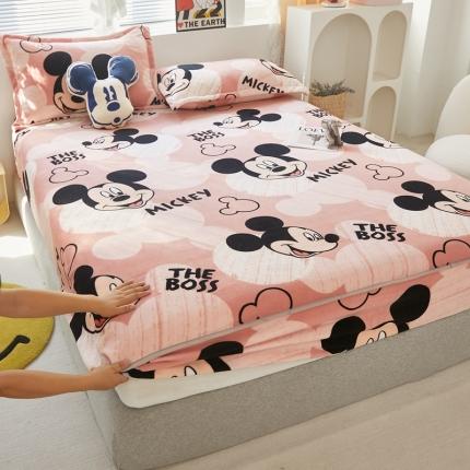 91家纺网 家纺一手货源 找家纺 (总) 舒居 2022新款迪士尼正版授权牛奶绒印花单品床笠