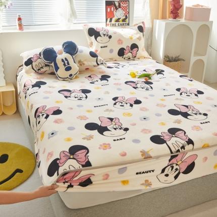 91家纺网 家纺一手货源 找家纺 (总) 舒居 2022新款迪士尼正版授权牛奶绒印花单品床笠