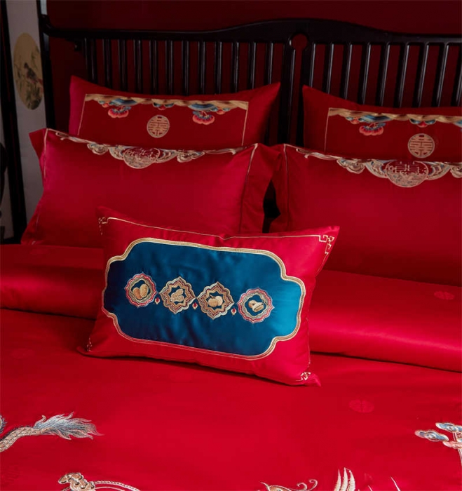 91家纺网 家纺一手货源 找家纺 高大尚2022新品双股长绒棉提花系列-龙腾凤舞