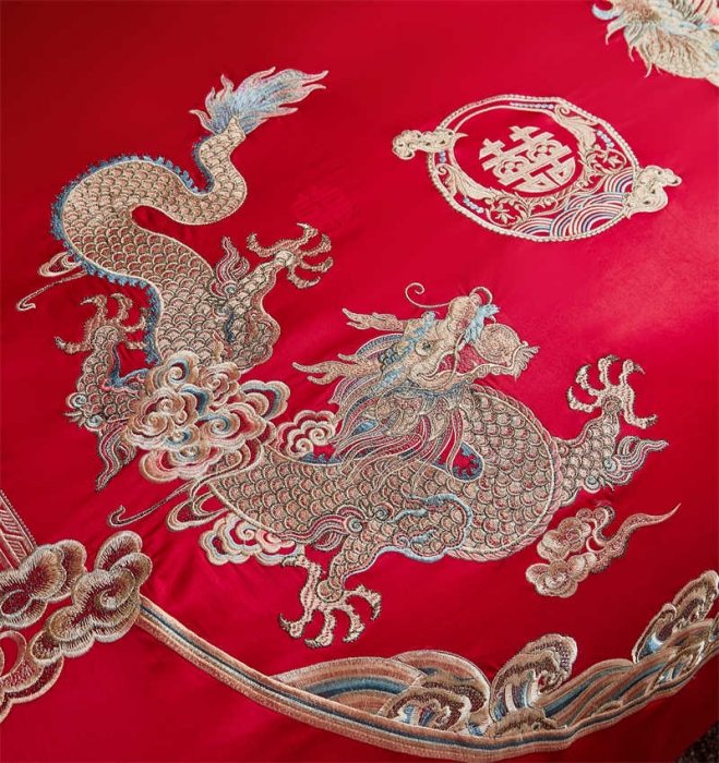 91家纺网 家纺一手货源 找家纺 高大尚2022新品双股长绒棉提花系列-龙腾凤舞