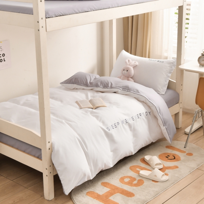 91家纺网 家纺一手货源 找家纺 总2025啊雅家居纯色水洗磨毛亲肤绣花床单款床笠款学生三套件