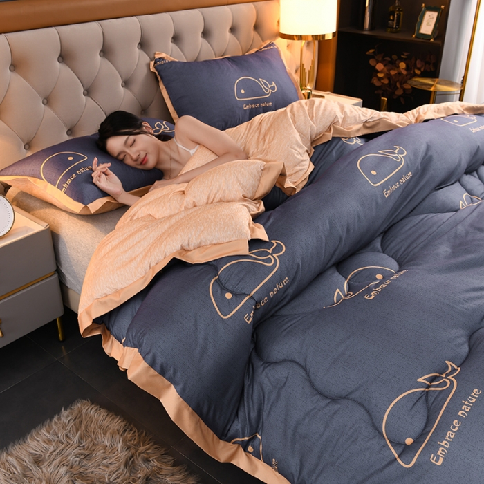 91家纺网 家纺一手货源 找家纺 圣楚 2024新馨柔羽丝绒冬被春秋被子被芯直播电商爆款 惬意生活