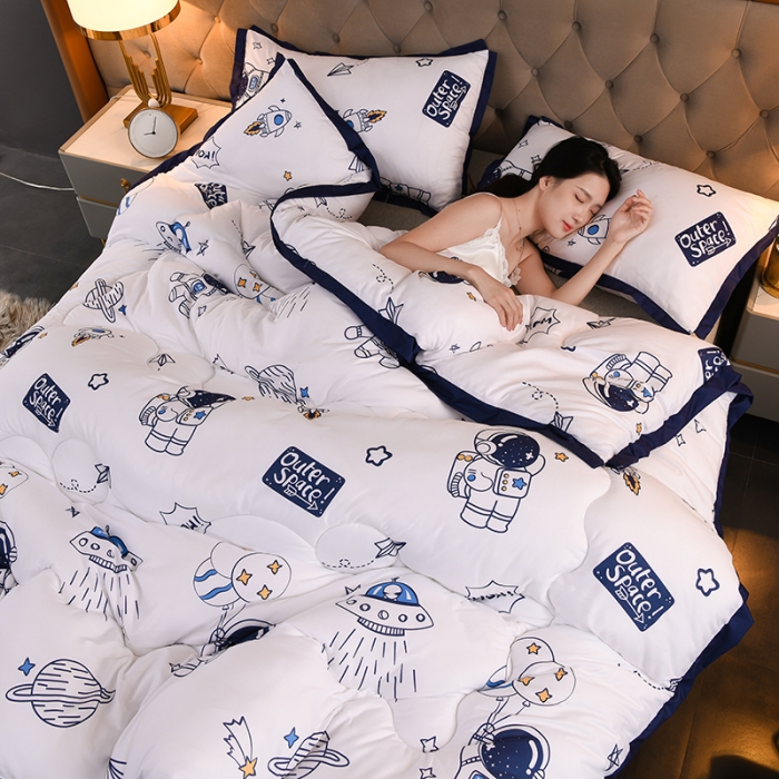 91家纺网 家纺一手货源 找家纺 圣楚 2024新馨柔羽丝绒冬被春秋被子被芯直播电商爆款 太空梦想