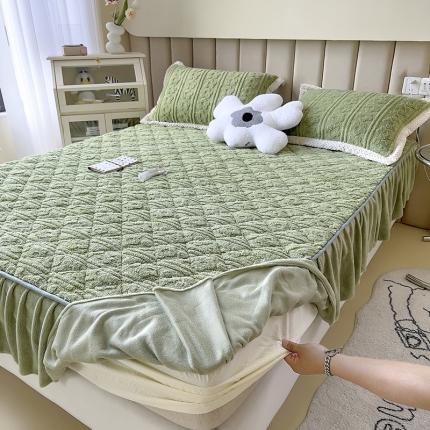 91家纺网 家纺一手货源 找家纺 （总）摩妮卡2025新款加厚塔肤绒提花夹棉床裙床笠