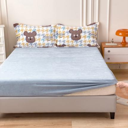 91家纺网 家纺一手货源 找家纺 （总）爱妮玖玖 2025新款牛奶绒纯色款单层床笠