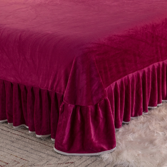 91家纺网 家纺一手货源 找家纺 能好家纺 2022直播爆款牛奶绒金貂绒四件套 酒红