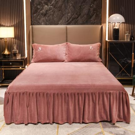 91家纺网 家纺一手货源 找家纺 （总）爱妮玖玖 2025新款牛奶绒纯色单层床裙