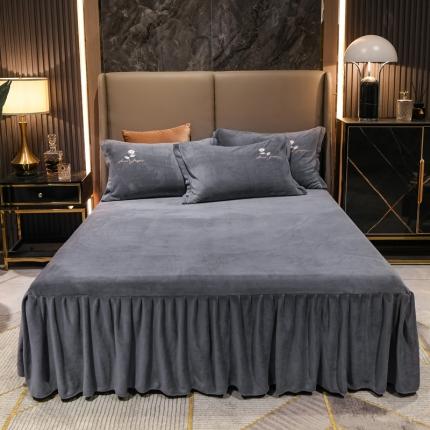 91家纺网 家纺一手货源 找家纺 （总）爱妮玖玖 2025新款牛奶绒纯色单层床裙