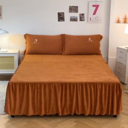 91家纺网 家纺一手货源 找家纺 （总）爱妮玖玖 2025新款牛奶绒纯色单层床裙