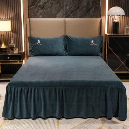 91家纺网 家纺一手货源 找家纺 （总）爱妮玖玖 2025新款牛奶绒纯色单层床裙