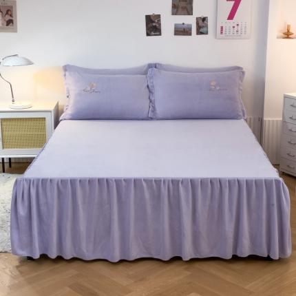 91家纺网 家纺一手货源 找家纺 （总）爱妮玖玖 2025新款牛奶绒纯色单层床裙