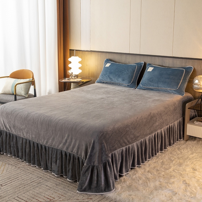 91家纺网 家纺一手货源 找家纺 能好家纺 2022直播爆款牛奶绒金貂绒四件套 月光兰+灰