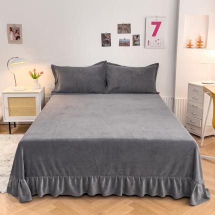 91家纺网 家纺一手货源 找家纺 （总）爱妮玖玖 2025新款牛奶绒纯色花边床单