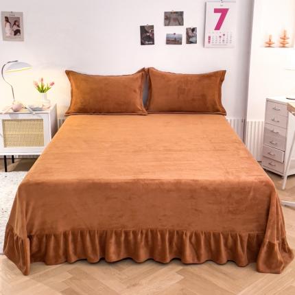 91家纺网 家纺一手货源 找家纺 （总）爱妮玖玖 2025新款牛奶绒纯色花边床单