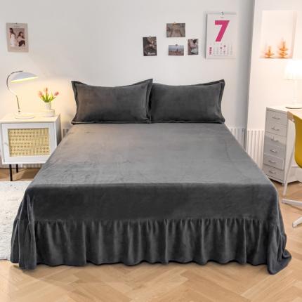 91家纺网 家纺一手货源 找家纺 （总）爱妮玖玖 2025新款牛奶绒纯色花边床单