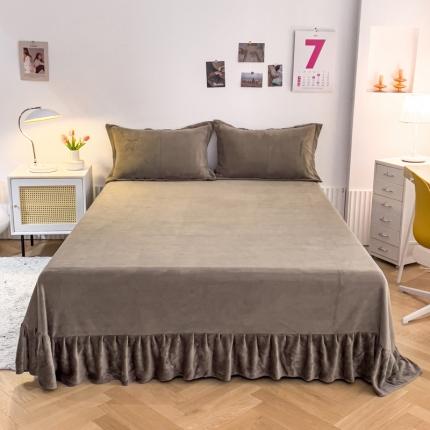 91家纺网 家纺一手货源 找家纺 （总）爱妮玖玖 2025新款牛奶绒纯色花边床单