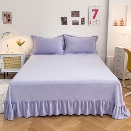 91家纺网 家纺一手货源 找家纺 （总）爱妮玖玖 2025新款牛奶绒纯色花边床单