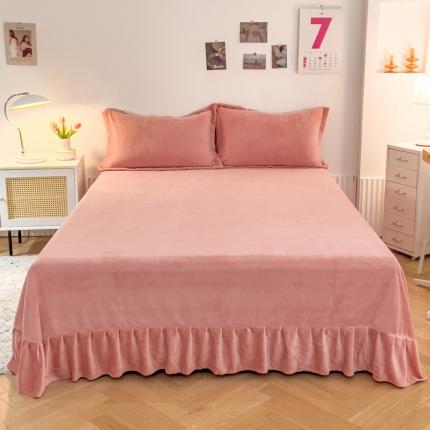 91家纺网 家纺一手货源 找家纺 （总）爱妮玖玖 2025新款牛奶绒纯色花边床单