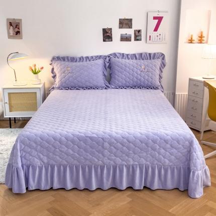 91家纺网 家纺一手货源 找家纺 （总）爱妮玖玖 2025新款牛奶绒纯色夹棉床盖