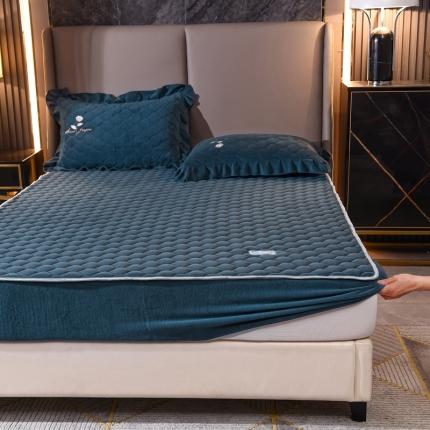 91家纺网 家纺一手货源 找家纺 （总）爱妮玖玖 2025新款牛奶绒纯色夹棉床笠