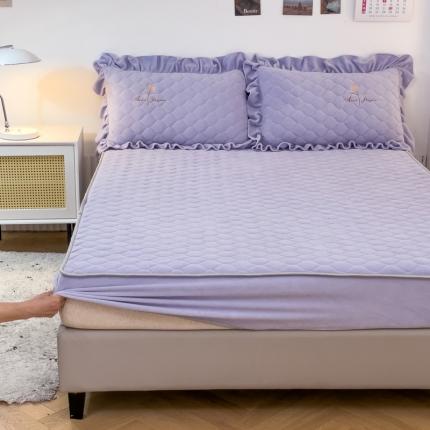 91家纺网 家纺一手货源 找家纺 （总）爱妮玖玖 2025新款牛奶绒纯色夹棉床笠