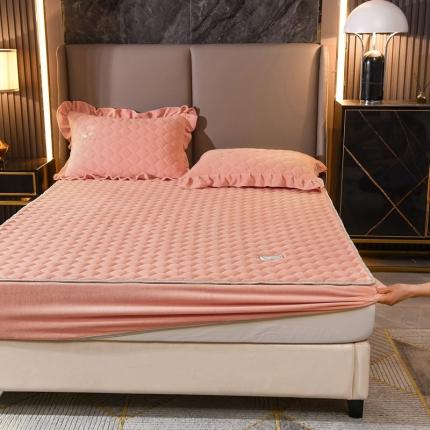 91家纺网 家纺一手货源 找家纺 （总）爱妮玖玖 2025新款牛奶绒纯色夹棉床笠