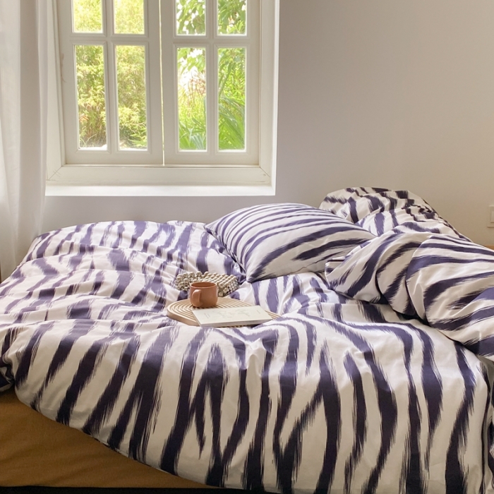 91家纺网 家纺一手货源 找家纺 昔可2022新款全棉四件套新款影棚图 港风豹纹