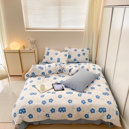 昔可2022新款全棉四件套新款影棚图 蓝蓝小花
