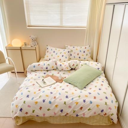 昔可 2022新款全棉四件套新款影棚图 迷你小小熊