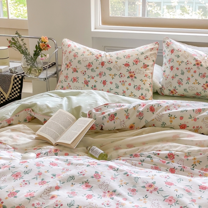 91家纺网 家纺一手货源 找家纺 昔可家纺2022新款嵌绳全棉套件组图一 爱丽丝兔