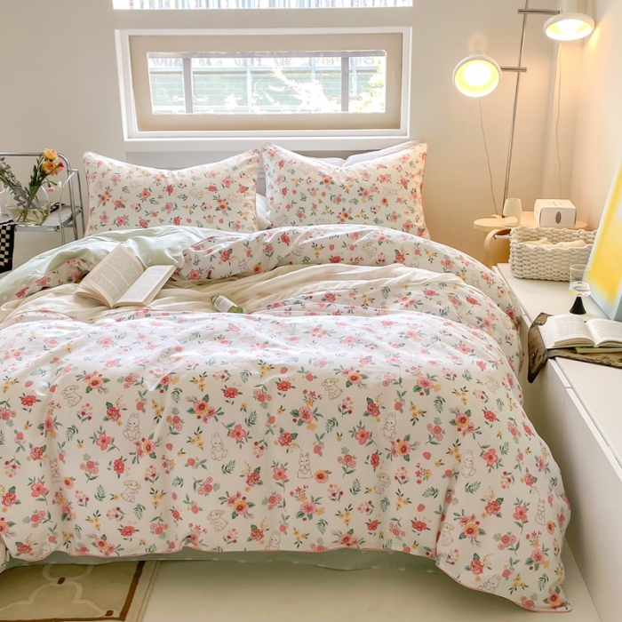 91家纺网 家纺一手货源 找家纺 昔可家纺2022新款嵌绳全棉套件组图一 爱丽丝兔