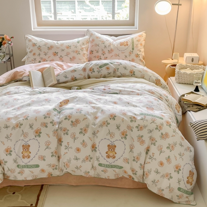 91家纺网 家纺一手货源 找家纺 昔可家纺2022新款嵌绳全棉套件组图一 彼得熊