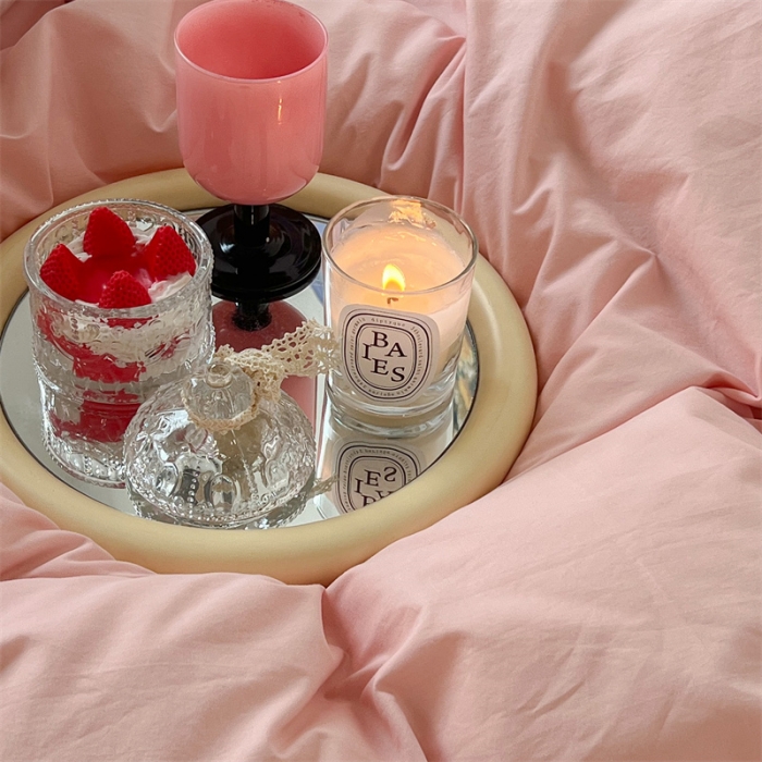 91家纺网 家纺一手货源 找家纺 昔可 2022新款40支13372全棉水洗棉混搭四件套 洛洛粉拼梅子