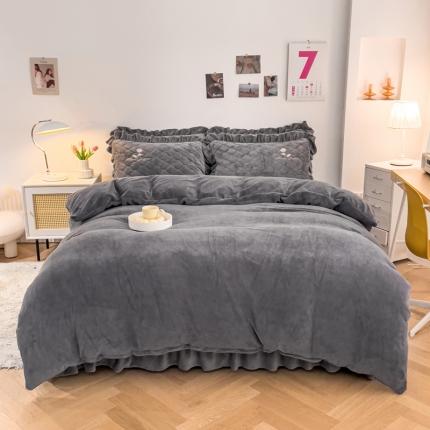 91家纺网 家纺一手货源 找家纺 （总）爱妮玖玖 2025新款牛奶绒纯色床盖四件套