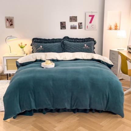 91家纺网 家纺一手货源 找家纺 （总）爱妮玖玖 2025新款牛奶绒纯色床盖四件套