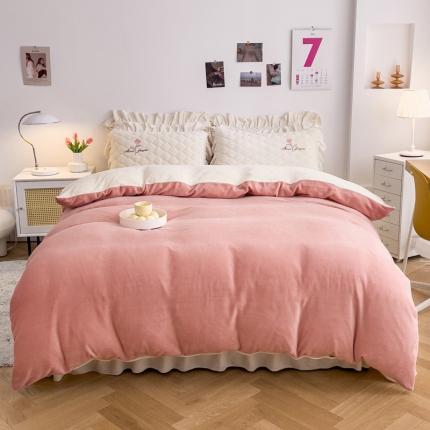 91家纺网 家纺一手货源 找家纺 （总）爱妮玖玖 2025新款牛奶绒纯色床盖四件套