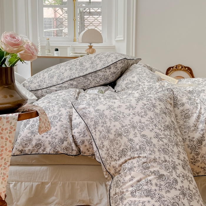 91家纺网 家纺一手货源 找家纺 （总）昔可家纺2022新款嵌绳全棉四件套套件组图一