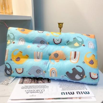 91家纺网 家纺一手货源 找家纺 宝晶枕芯 2022新款全棉儿童枕头可水洗儿童枕 小象蓝