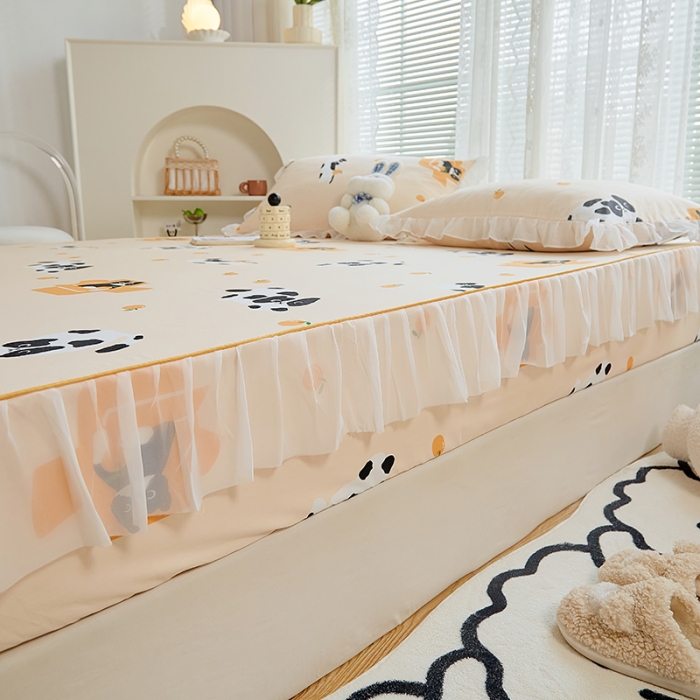 91家纺网 家纺一手货源 找家纺 （总）金丝鸟 2022新款全棉花边床笠