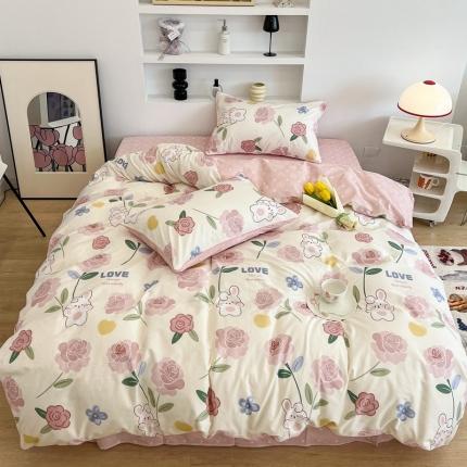 91家纺网 家纺一手货源 找家纺 （总）昔可2022新款嵌绳全棉四件套组图二