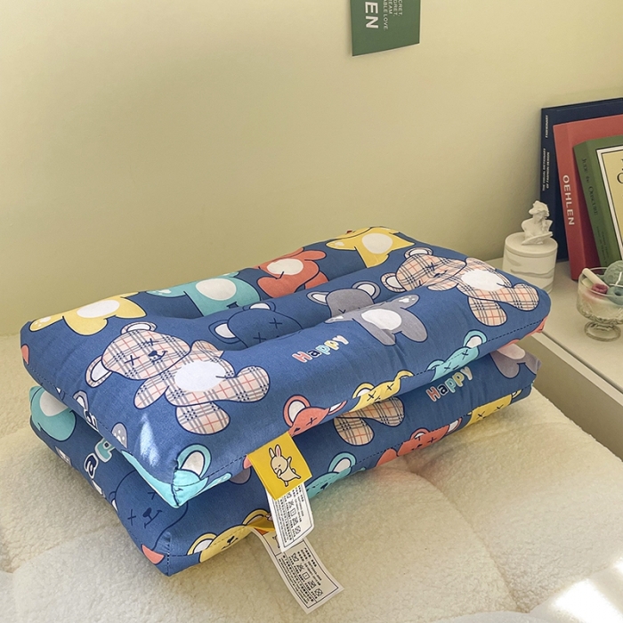 91家纺网 家纺一手货源 找家纺 宝晶枕芯 2022新款全棉儿童枕头可水洗儿童枕 HAPPY熊