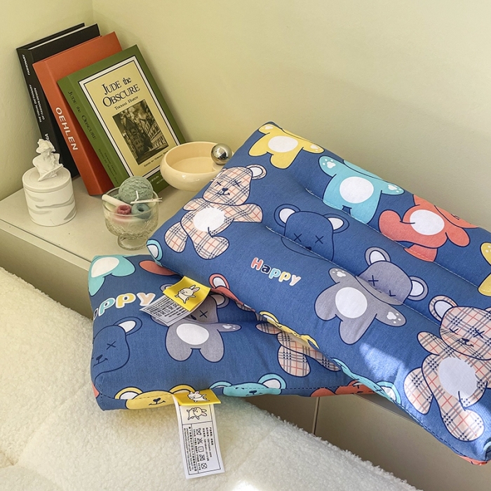 91家纺网 家纺一手货源 找家纺 宝晶枕芯 2022新款全棉儿童枕头可水洗儿童枕 HAPPY熊