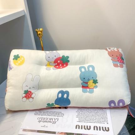 宝晶枕芯 2022新款全棉儿童枕头可水洗儿童枕 白兔兔