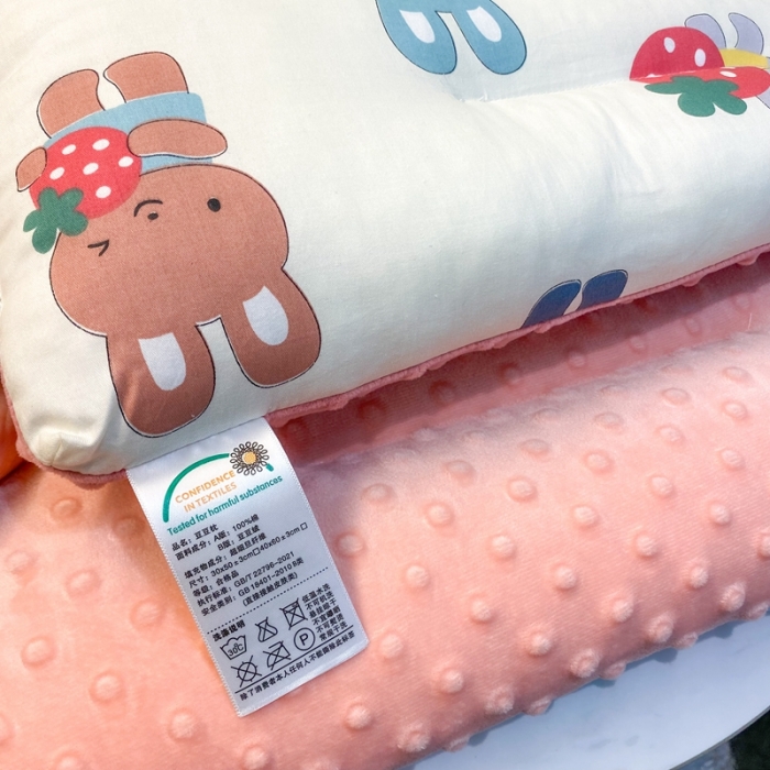 91家纺网 家纺一手货源 找家纺 宝晶枕芯 2022新款全棉儿童枕头可水洗儿童枕 白兔兔