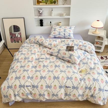 91家纺网 家纺一手货源 找家纺 （总）昔可2022新款嵌绳全棉四件套组图二