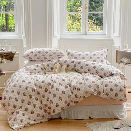 昔可家纺2022新款嵌绳全棉四件套套件组图一 南法假日