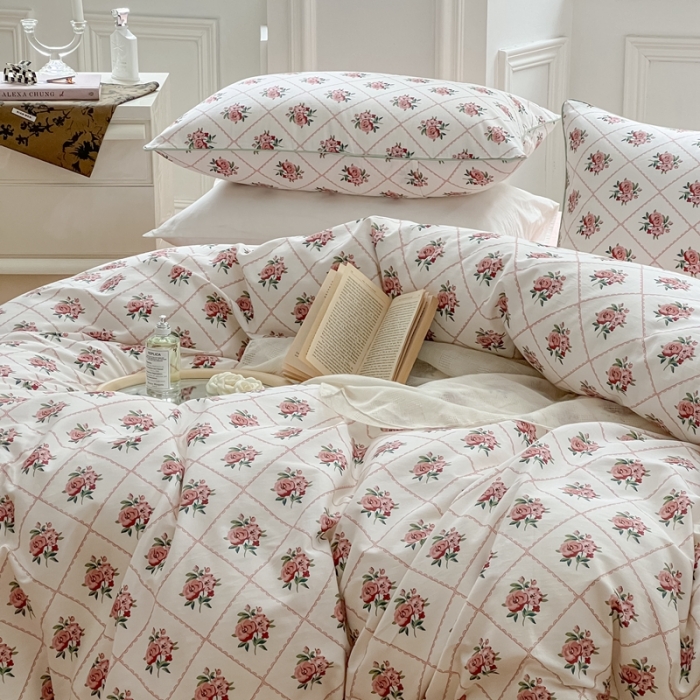 91家纺网 家纺一手货源 找家纺 昔可家纺2022新款嵌绳全棉四件套套件组图一 南法假日