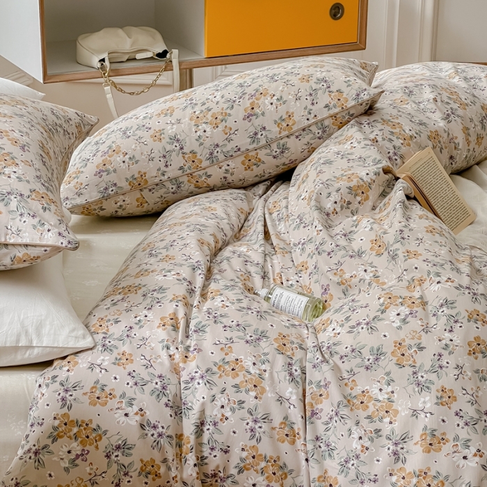 91家纺网 家纺一手货源 找家纺 昔可家纺2022新款嵌绳全棉四件套套件组图一 夏日的梦