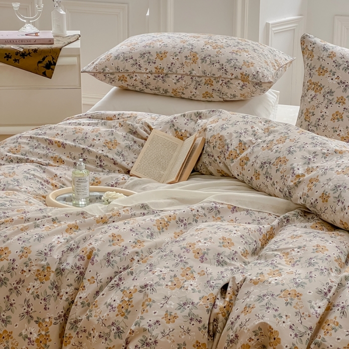 91家纺网 家纺一手货源 找家纺 昔可家纺2022新款嵌绳全棉四件套套件组图一 夏日的梦